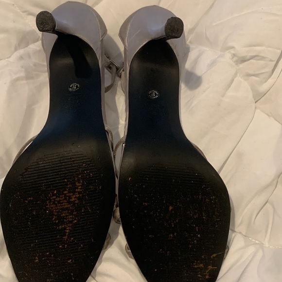 Jacqueline Ferrar Silver Open Toe Ankle Strap Evening Size 9.5 - Picture 5 of 9